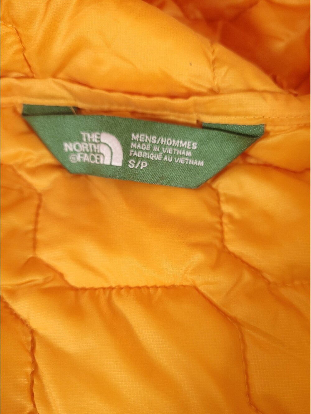 North face Thermoball puffer jacket mens small yellow hooded winter jacket - Picture 5 of 9